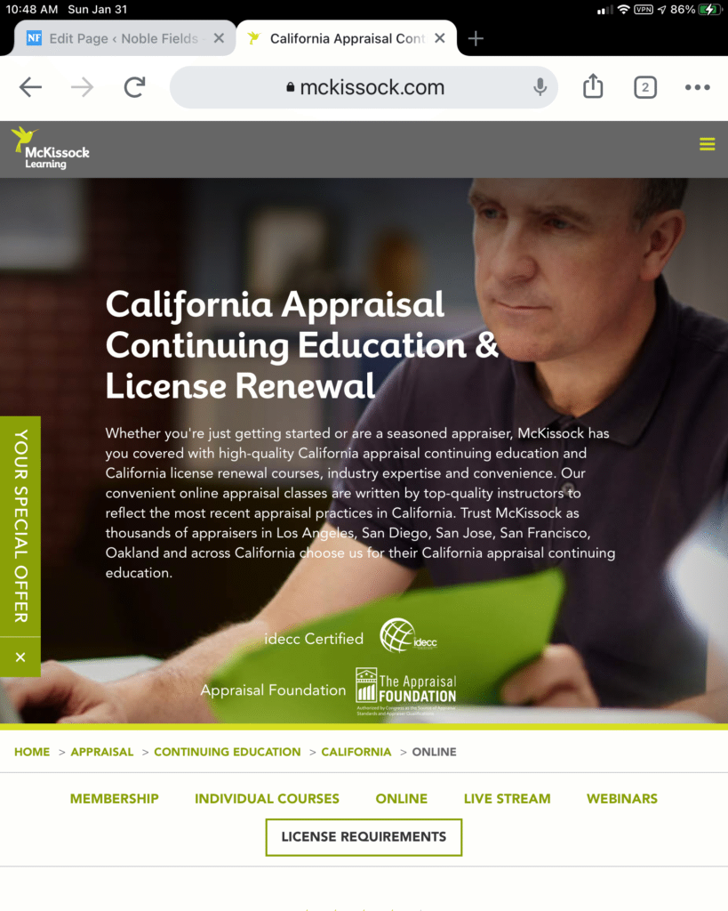 McKissock Learning California Appraisal Continuing Education Courses 