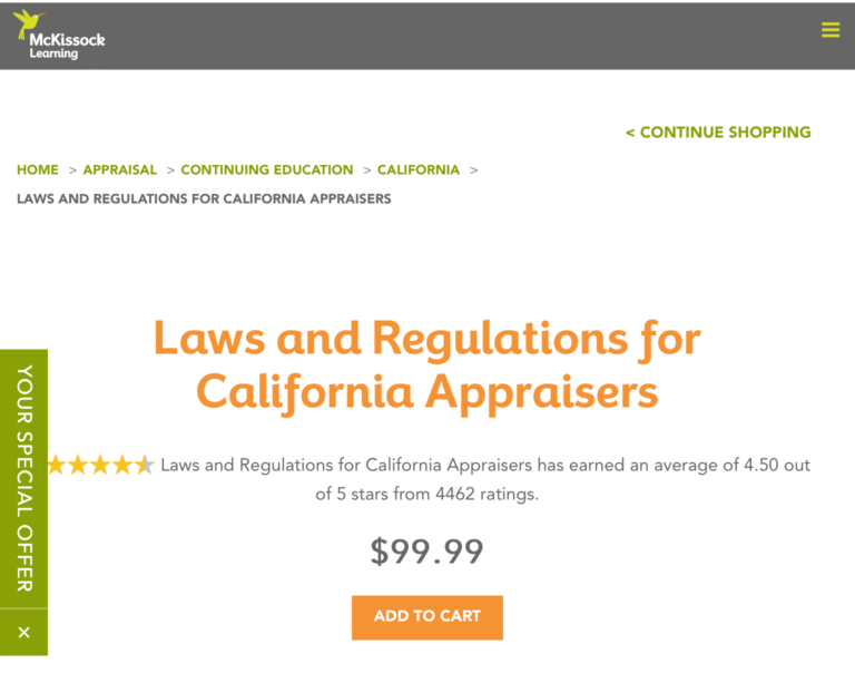 McKissock Learning Laws And Regulations For California Appraisers 